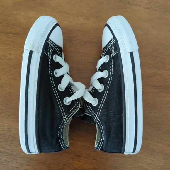 Converse Chuck Taylor All Star low tops black toddler little kids size 6 - Picture 7 of 9